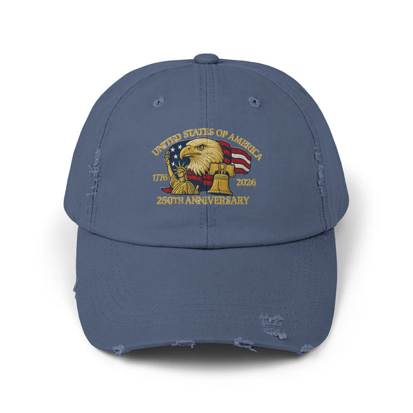 United States of America 250th Anniversary Eagle Distressed Baseball Hat