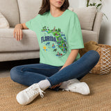 Florida Map T-Shirt — Illustrated State Landmarks & Coastal Icons