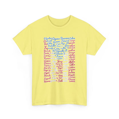Puerto Rico Cities & Flag T-Shirt — Vintage Road Sign Tee