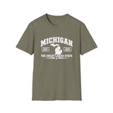 Michigan The Great Lakes State T-Shirt & Map & EST. 1837
