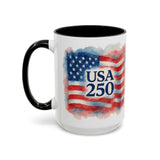 Watercolor America 250 Flag Coffee Mug