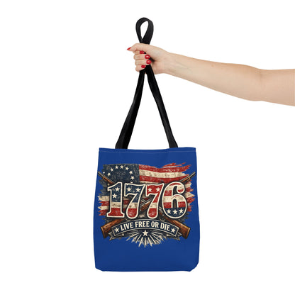 1776 'Live Free or Die' Patriotic Tote Bag