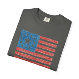 Freedom Kids Crayon Drawing American Flag T-Shirt