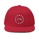1776 Stars Embroidered Flat Bill Snapback Hat