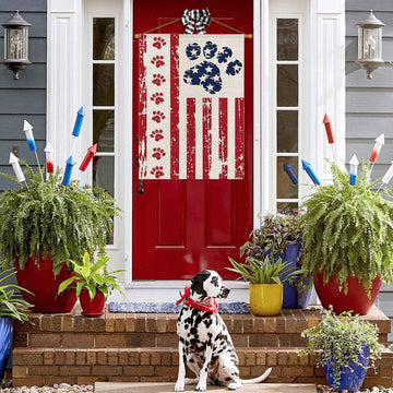 Patriotic Animal Paw Print Garden Flag Double Sided product photo 2