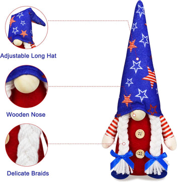 2 Pack Patriotic Gnome Decorations 4th of July product photo 5