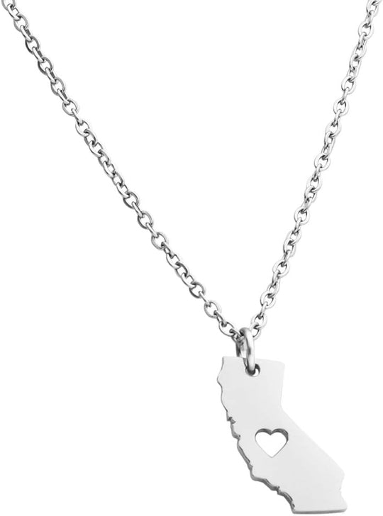 Stainless Steel State of California Necklace
