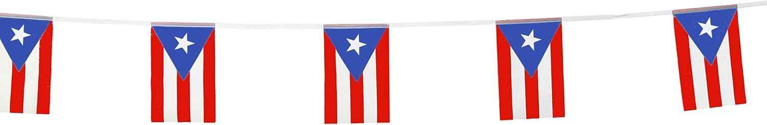 Puerto Rico Puerto Rican String Banner Flag,5.5 x 8.2 Inch