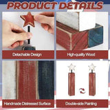 Red White and Blue Wooden Candle Decorations