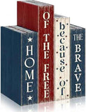 Home of the Free Because of the Brave Rustic Patriotic Wooden Decoration
