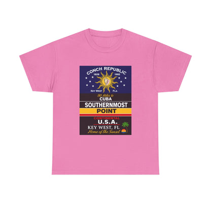Key West Southernmost Point T-Shirt — 90 Miles to Cuba to USA Vintage Tee