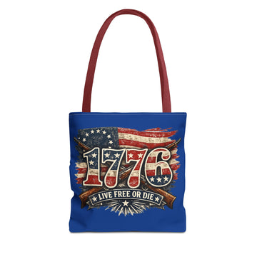 1776 'Live Free or Die' Patriotic Tote Bag