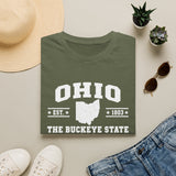 Ohio The Buckeye State T-Shirt — Retro State Outline Tee