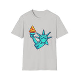 Statue of Liberty Pizza Tee — Funny NYC Pizza T‑Shirt