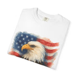 Bald Eagle w/ USA Flag Watercolor America T‑Shirt