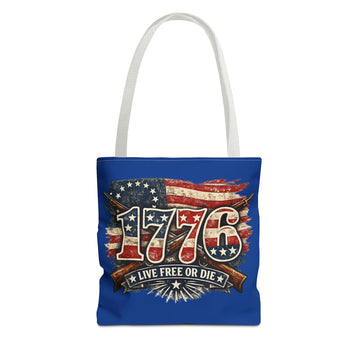 1776 'Live Free or Die' Patriotic Tote Bag