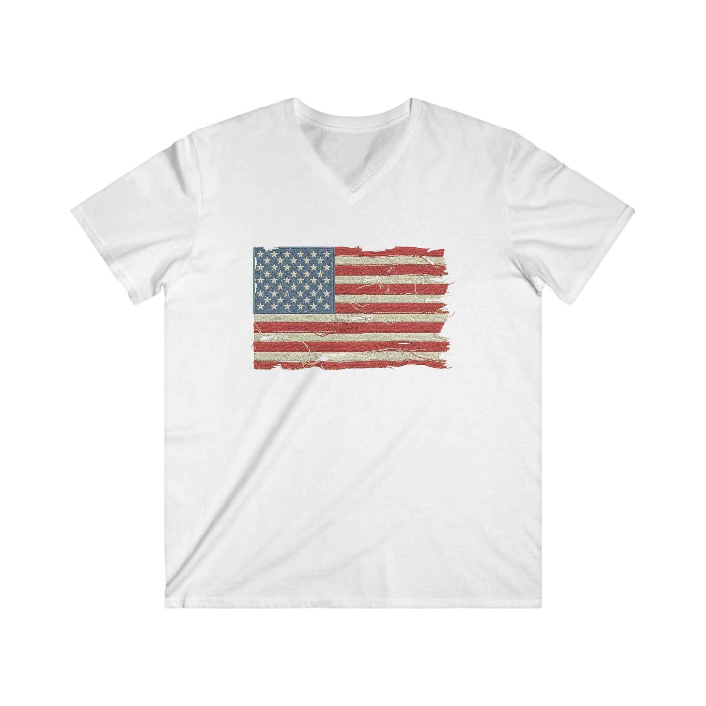 Vintage American Flag V-Neck Tee