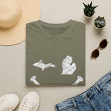 Michigan Smile T-Shirt – Distressed Upper & Lower Peninsula Graphic Tee