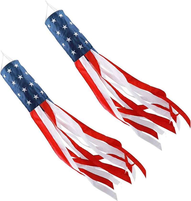 American Flag Windsock with Embroidered Stars