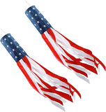2 Pack American Flag Windsock 40 Inch with Embroidered Stars