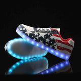 American Flag Light-up Patriotic Shoes for Men & Women