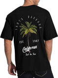 Santa Barbara California Palm Tree Tee Surf T-Shirt
