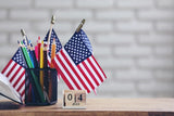 GIFTEXPRESS Set of 12, Proudly Made in U.S.A. Small American Flags 4x6 Inch/Small US Flag/Mini American Stick Flag/American Hand Held Stick Flags Spear Top