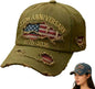 Green 250th Anniversary 1776-2026 Tattered Denim Baseball Hat