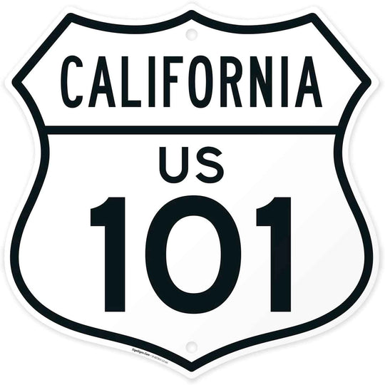 US 101 California Novelty Shield Sign 12x12 Inches