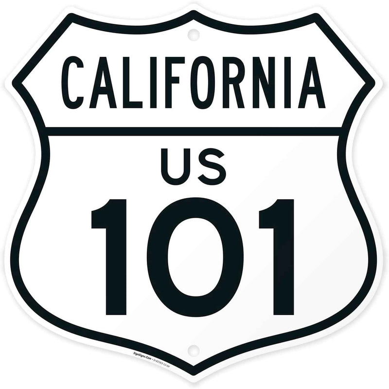 US 101 California Novelty Shield Sign, | 12x12 Inches