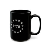 1776 Stars Circle Black Coffee Mug 15oz