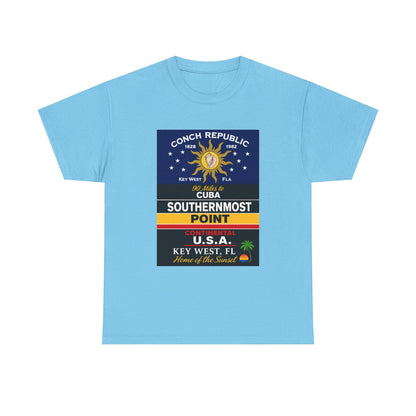 Key West Southernmost Point T-Shirt — 90 Miles to Cuba to USA Vintage Tee