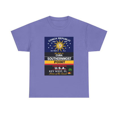 Key West Southernmost Point T-Shirt — 90 Miles to Cuba to USA Vintage Tee