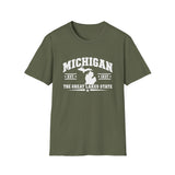 Michigan The Great Lakes State T-Shirt & Map & EST. 1837