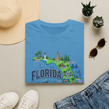 Florida Map T-Shirt — Illustrated State Landmarks & Coastal Icons