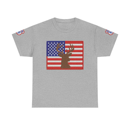 American Flag Deer Hunting USA T-Shirt
