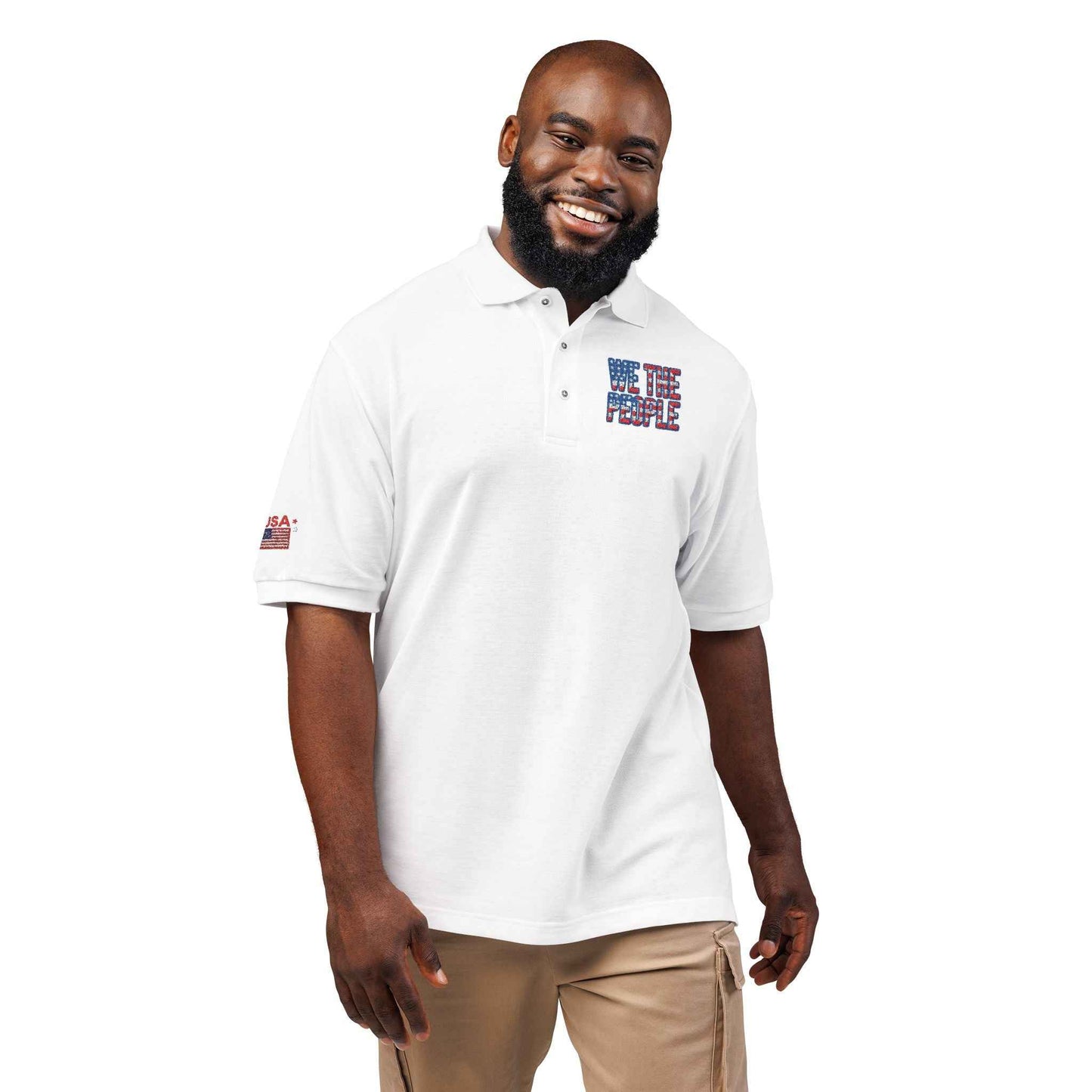 We The People Embroidered Polo