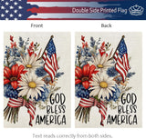 CROWNED BEAUTY 4th of July Garden Flag God Bless America 12x18 Inch Double Sided Independence Day Patriotic Yard Decorations for Outside