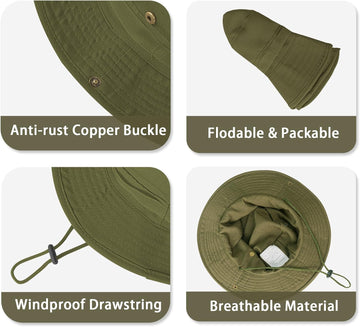 Sun Hats for Men Women Bucket Hat UPF 50+ Boonie Fishing Safari Hat
