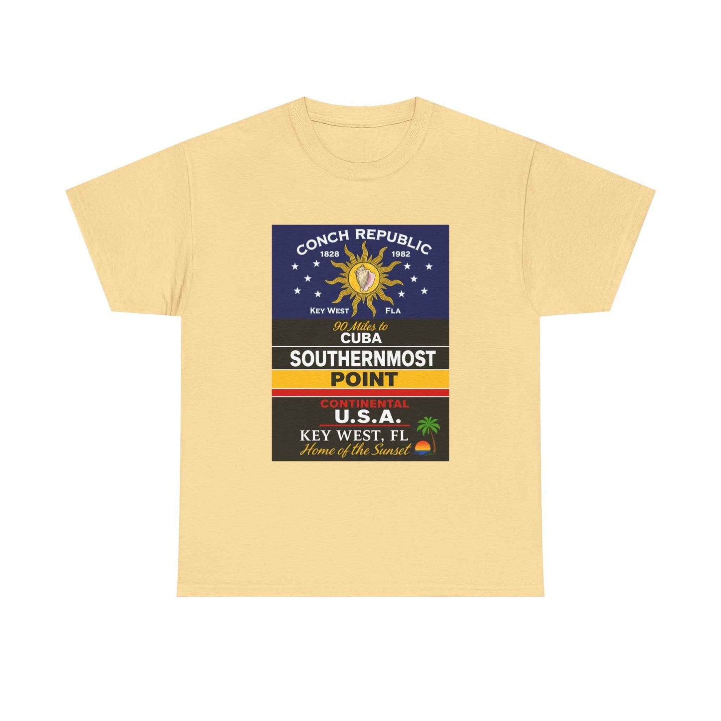 Key West Southernmost Point T-Shirt — 90 Miles to Cuba to USA Vintage Tee