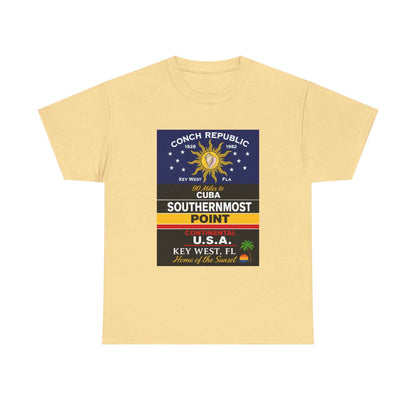 Key West Southernmost Point T-Shirt — 90 Miles to Cuba to USA Vintage Tee