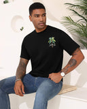 Aiyino Mens Malibu Vibe Palm Tree California Casual Short Sleeve T-Shirt | Perfect for Surf Travel Great for Beach Lovers West Coast Fans.