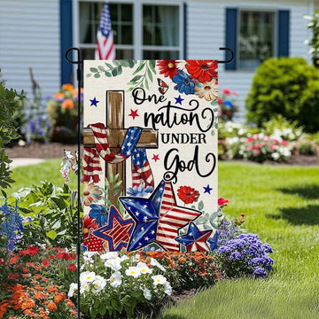 One Nation Under God American Flag Double Sided 12x18 Inches