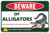 Beware Alligator Sign - 8 x 12 Inches - Aluminum