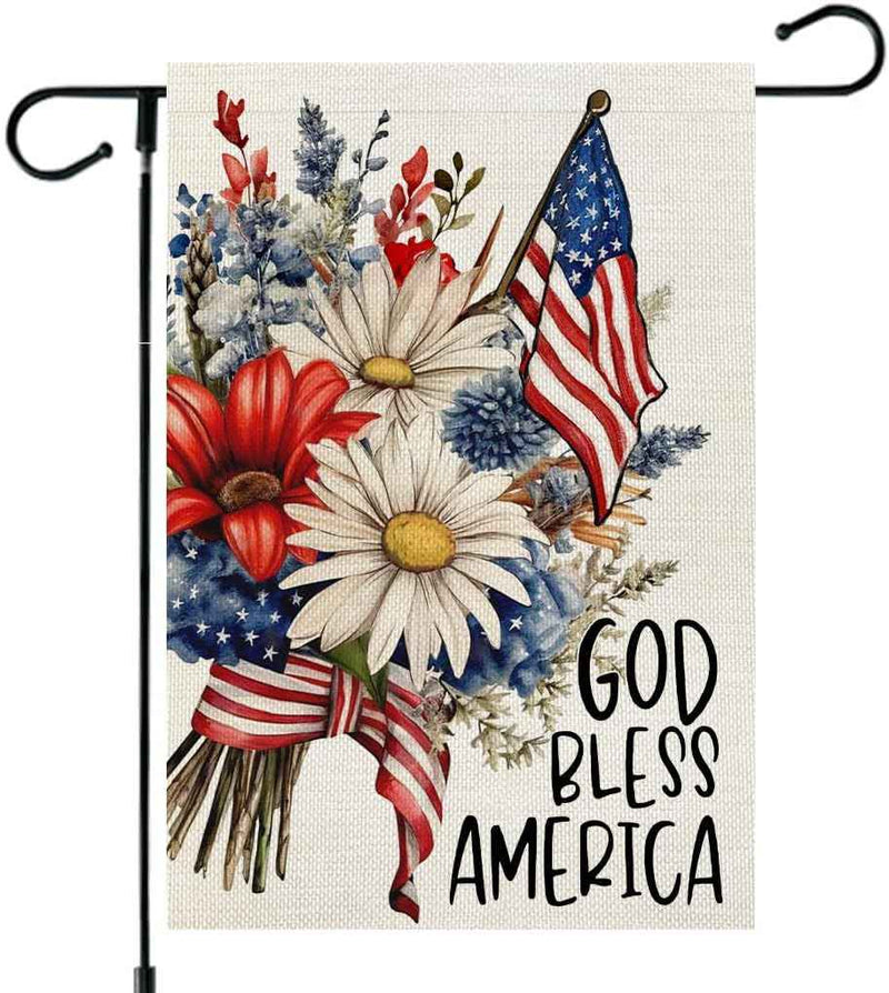 God Bless America 12x18 Inch Double Sided Garden Flag