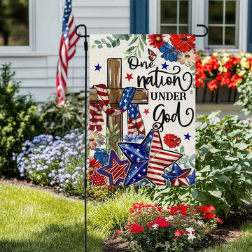 One Nation Under God American Flag Double Sided 12x18 Inches