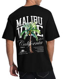 Aiyino Mens Malibu Vibe Palm Tree California Casual Short Sleeve T-Shirt | Perfect for Surf Travel Great for Beach Lovers West Coast Fans.
