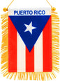 Puerto Rico Rear View Mirror Fringy Window Hanging Flag  Decor