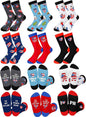 6 Pairs Puerto Rico Themed Crew Socks