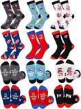6 Pairs Puerto Rico Themed Crew Socks